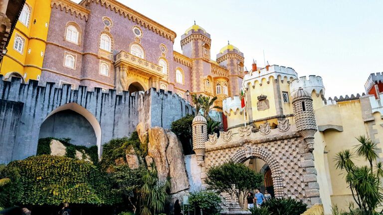 Discover the colorful architecture of Pena Palace, a historic landmark in Sintra, Portugal.